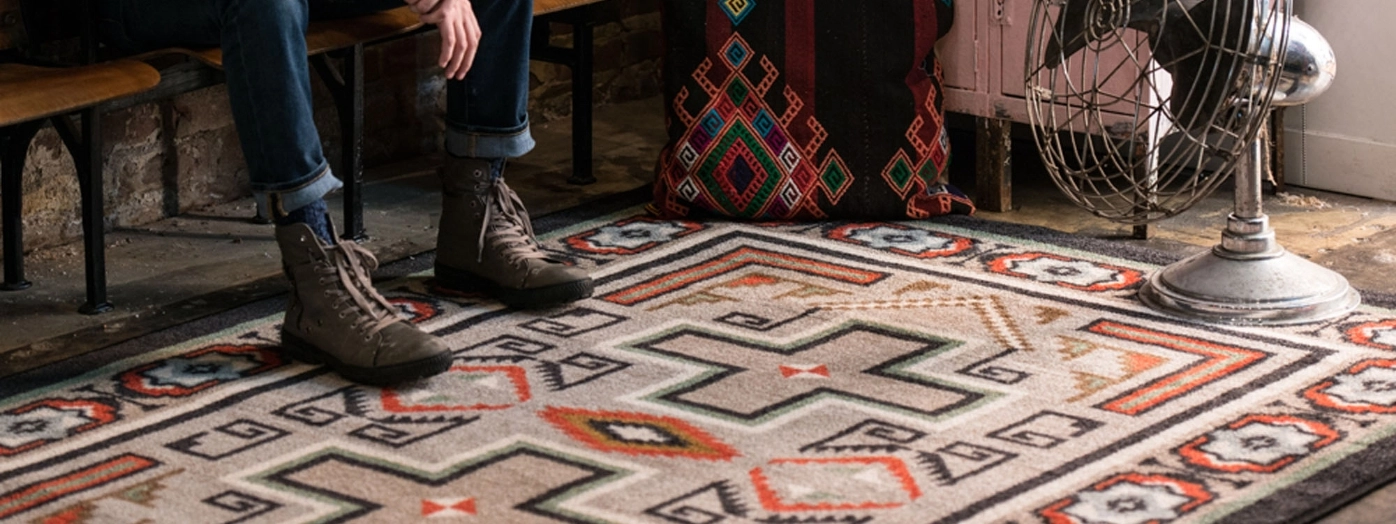 modern purple circular rugs for bedroom tribal print
